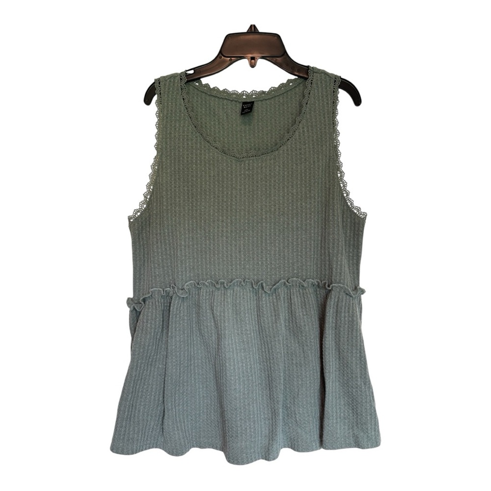 Emery Rose Ruffle Peplum Tank Top